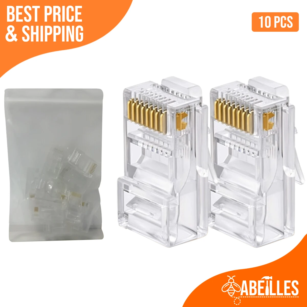 10pcs rj45 stecker netzwerk modularer stecker ethernet kabel RJ-45 kristall köpfe