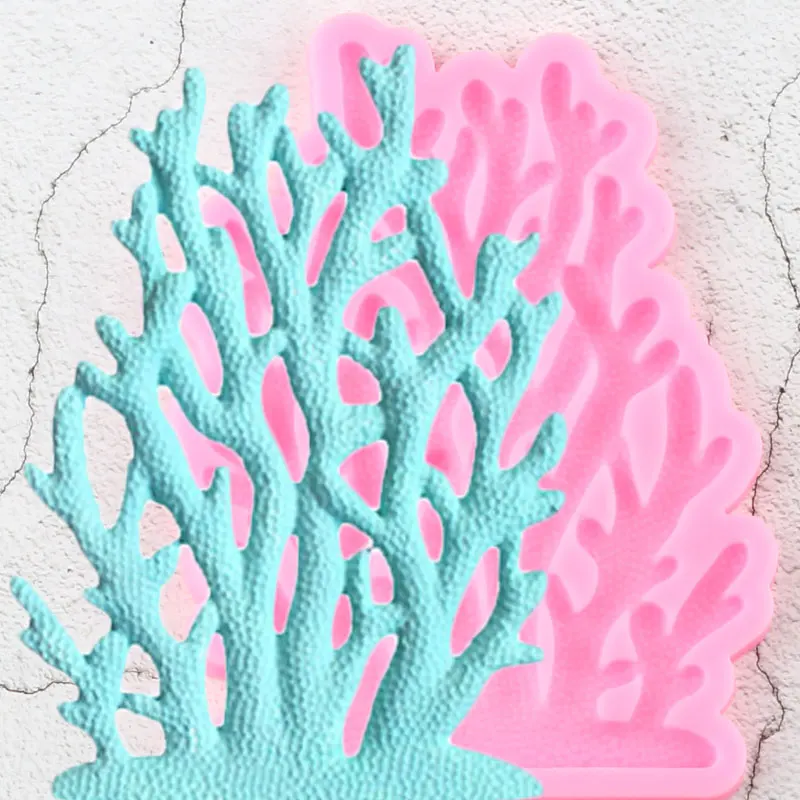 Coral Seaweed Silicone Molds DIY Tree Branch Fondant Cake Decorating Tools Cupcake Topper Candy Clay Chocolate Gumpaste Moulds