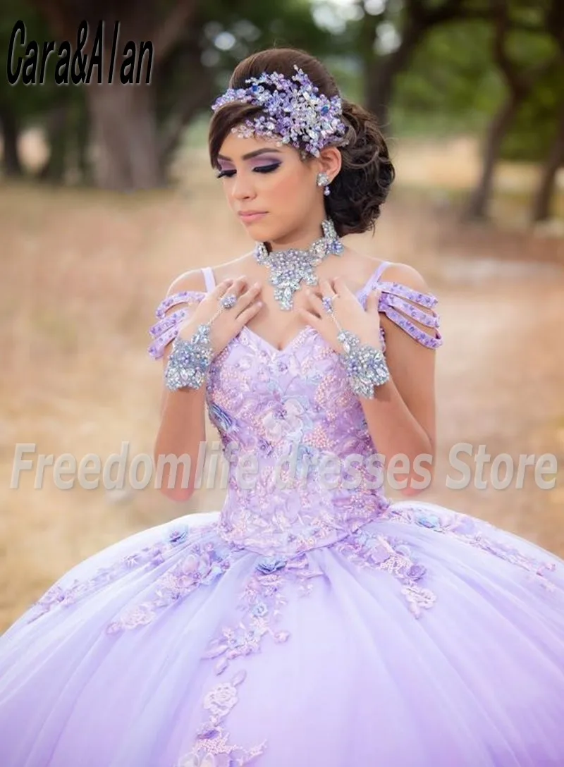 Charro Light Purple Vestidos De 15 Años Quinceanera Dresses 2022 Lace Applqiue Sweet XV Custom Made Party Gowns