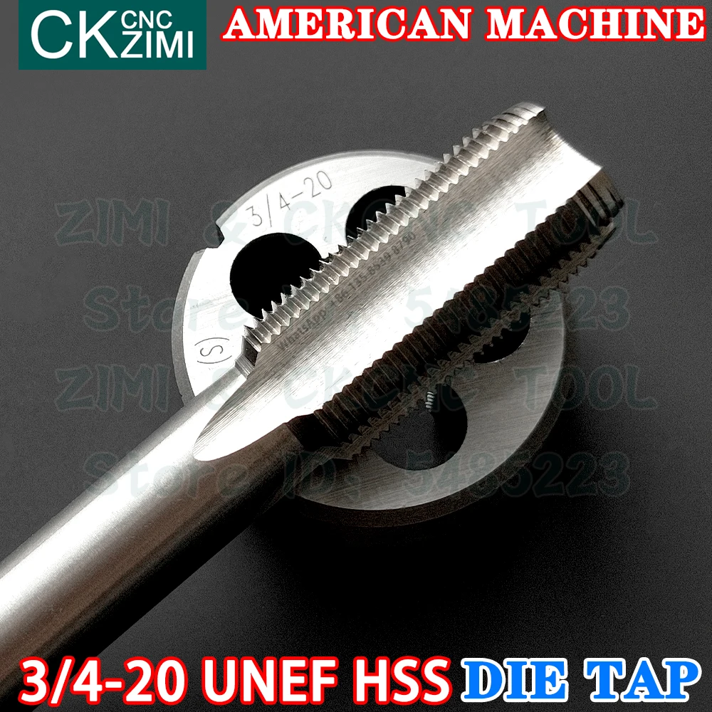 3/4-20UNEF 3/4-20 UNEF HSS Tay Cầm Thẳng Tiêu Chuẩn Mỹ Máy Chết Tập Dây Thép Cao Cấp Tap Bung mũi Khoan Khuôn Tròn Kim Loại