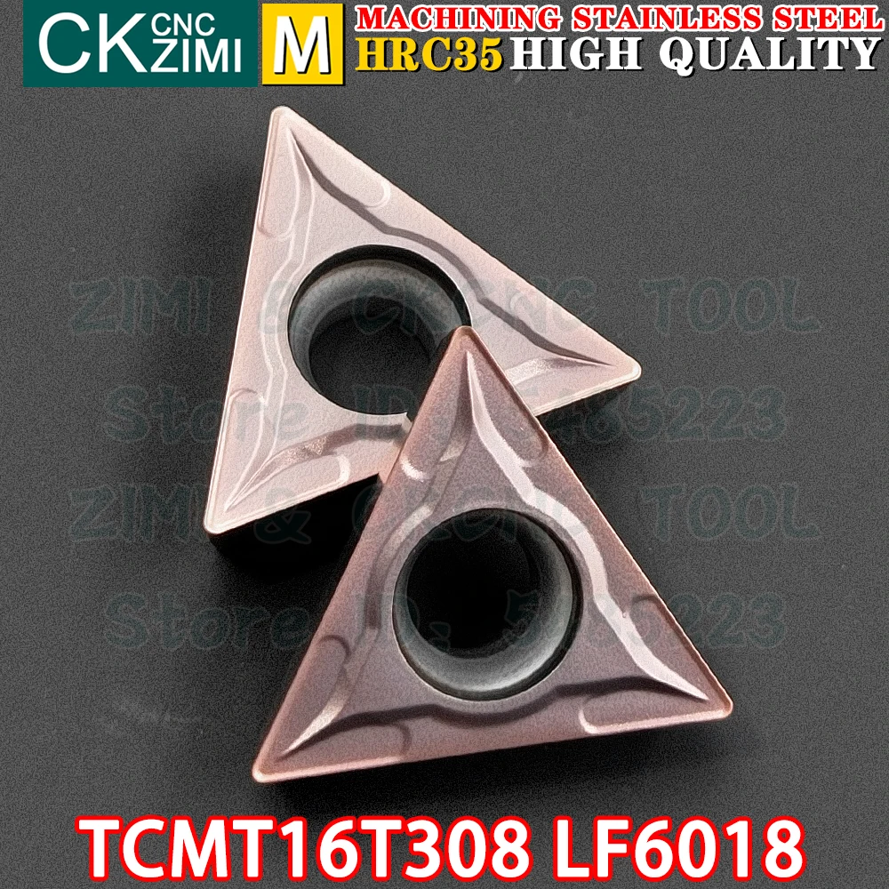 TCMT16T308 LF6018 TCMT32.51 LF6018 คาร์ไบด์แทรกภายนอกหมุนแทรกเครื่องมือ TCMT CNC Mechanical เครื่องกลึงโลหะตัดเครื่องมือ