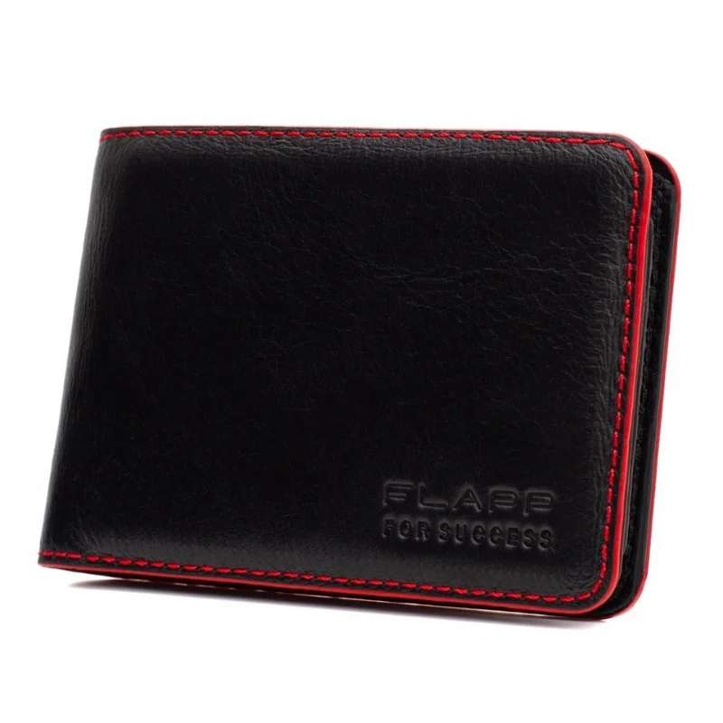 Genuine Leather Red Edge Painted Sports Wallet Men Wallet card holders purses hand bag wallet man passport cover