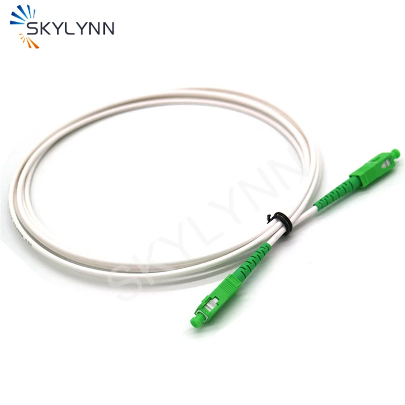 Imagem -03 - Cabo de Remendo Branco da Fibra Ótica do Núcleo 3.0 mm de sx do sm G652d para Ftth Skylynn 50 Peças Medidor sc Apc sc Upc Os2