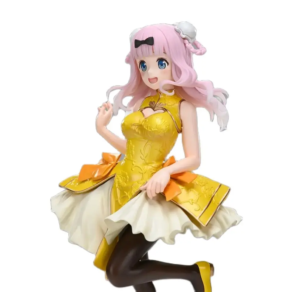 Glazovin Original Taito Miss Kaguya Wants Me To Confess 20cm Fujiwara Chika Cheongsam Figure Model Toys Drop Shipping