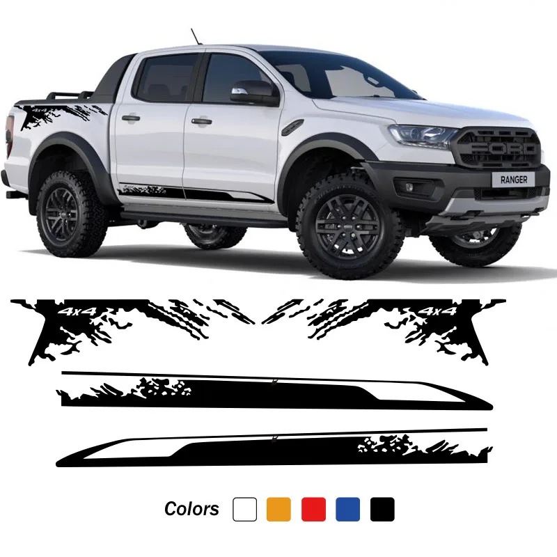 

Car Truck And Side Decor Stickers For Ford Ranger Raptor Pickup Isuzu Dma Nissan NAVARA Toyota Hilux 4X4 Off Road Graphic Decals