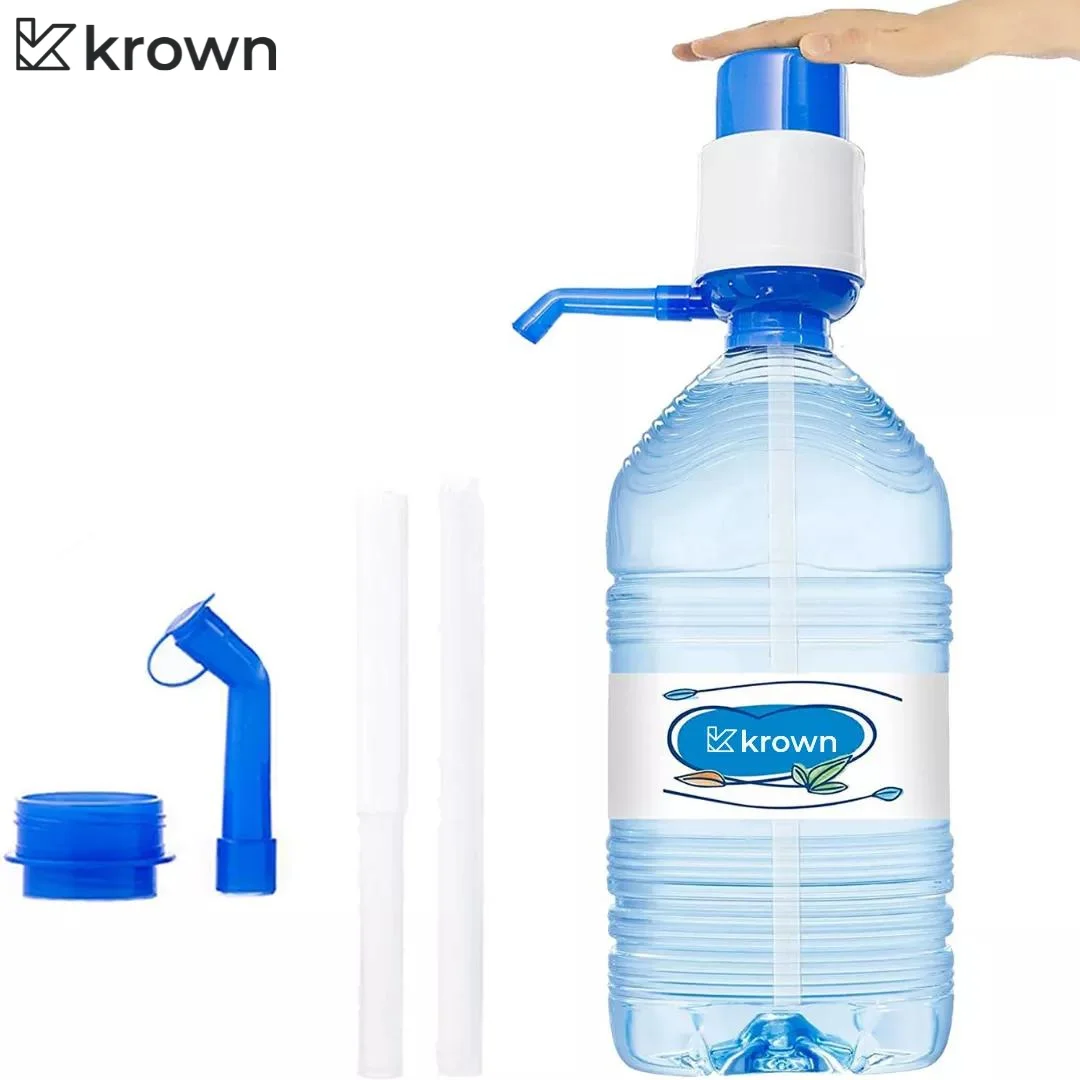 Krown - Water Dispenser for Jugs, Manual Water Dispenser Pump, Carafe Water Dispenser Compatible with 2 - 5 Liter Bottles |   For Bottles with Cap Diameter 38mm and 48mm