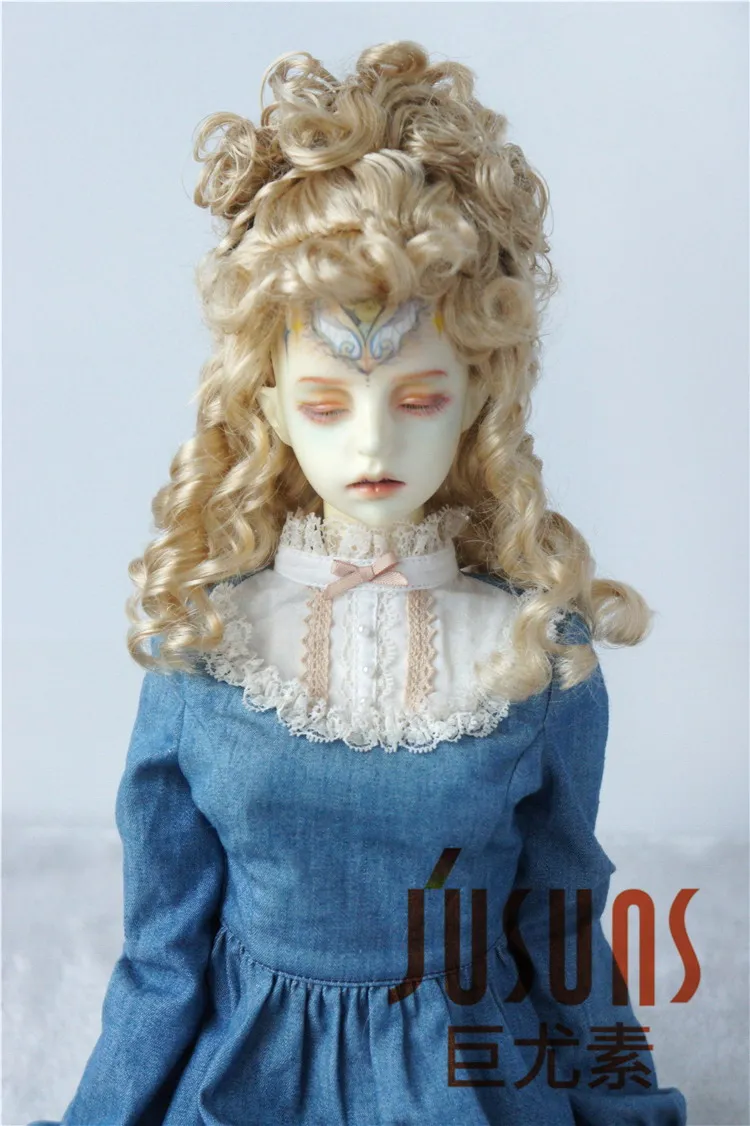 JD542 1/3 Pretty European Retro Banquet BJD Wigs SD Blythe Synthetic Mohair Doll Wig Size 8-9inch 9-10inch Hair Doll Accessories