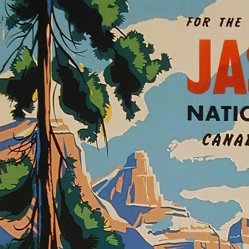 Canada Jasper National Park Landscape Art Print Vintage Travel Poster Canadian Wall Art Pictures Canvas Painting Home Room Decor