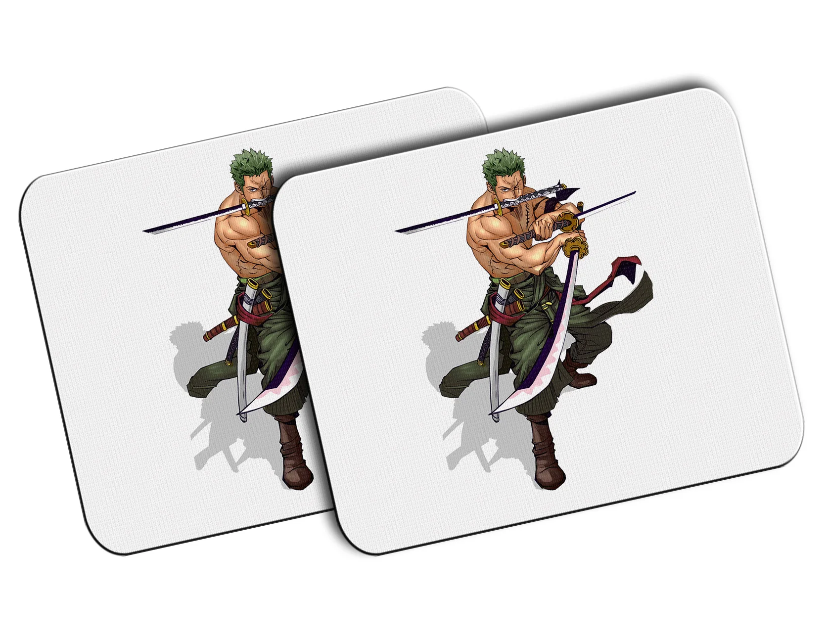 Pack 2 Medium Zoro Drievoudige Katana Piraat Mousepad Raton