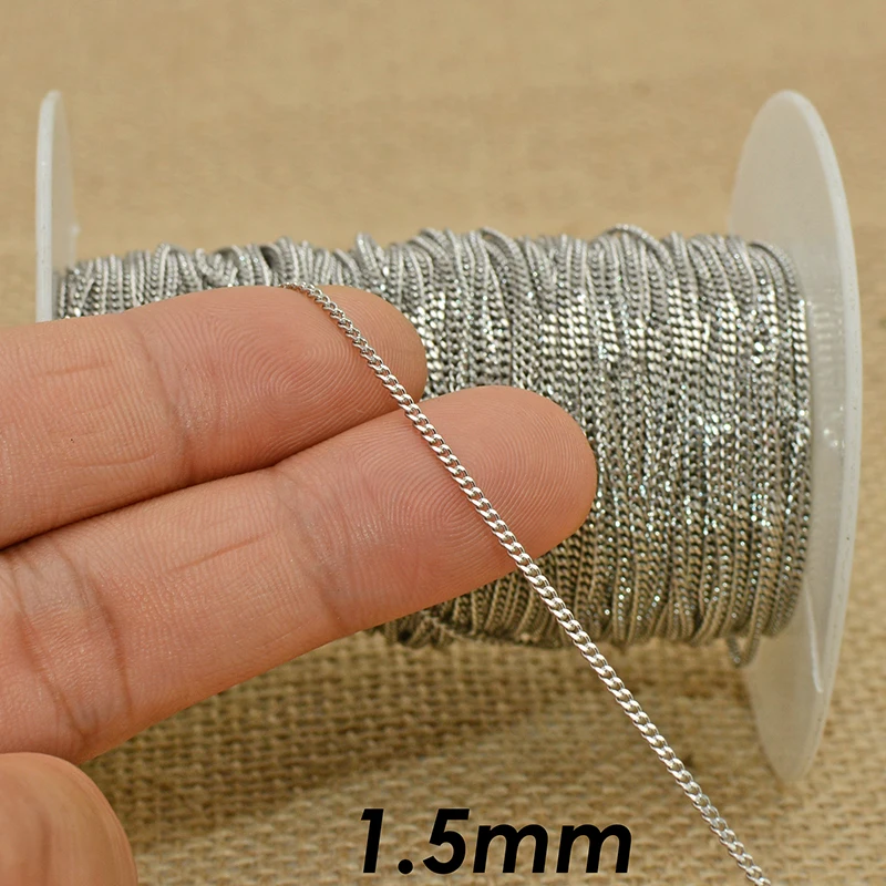 100 Meter Edelstahl-Panzerkette in Großpackung für Schmuckherstellung, anlaufgeschützte PVD-vergoldete kubanische Gliederkette, Großhandel Kabelketten – Detail 3