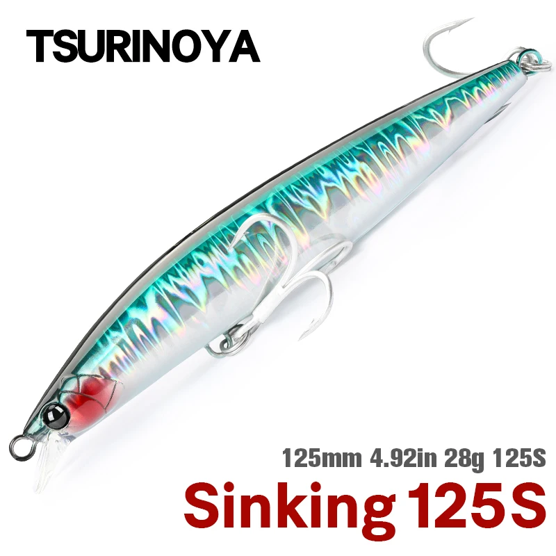 TSURINOYA 125S Ultra-long Casting Fishing Lure Stinger 125mm 28g High Strength Sinking Minnow Saltwater Artificial Hard Baits