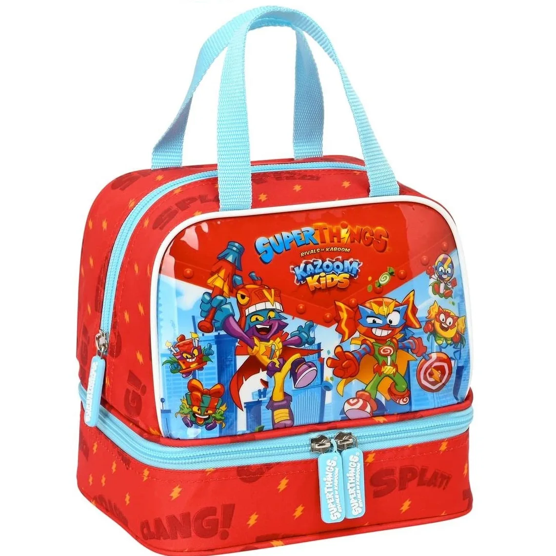 Safta Mochila Escolar(Portatodo,Estuche,Portameriendas) de SuperThings Serie 8 Rojo y Azul