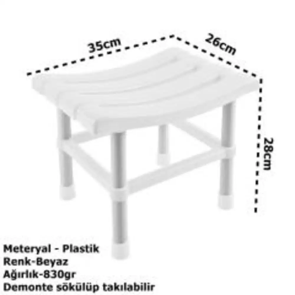 Square Bathroom Stool Multi-Purpose Stool White Folding Practical Stool Bathroom Supplies