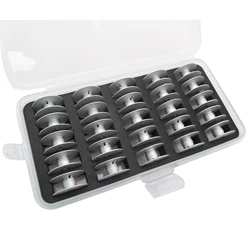 25PCS 26MM Diameter Large ALUMINUM BOBBINS & BOX FIT FOR DURKOPP ADLER 221,222,291