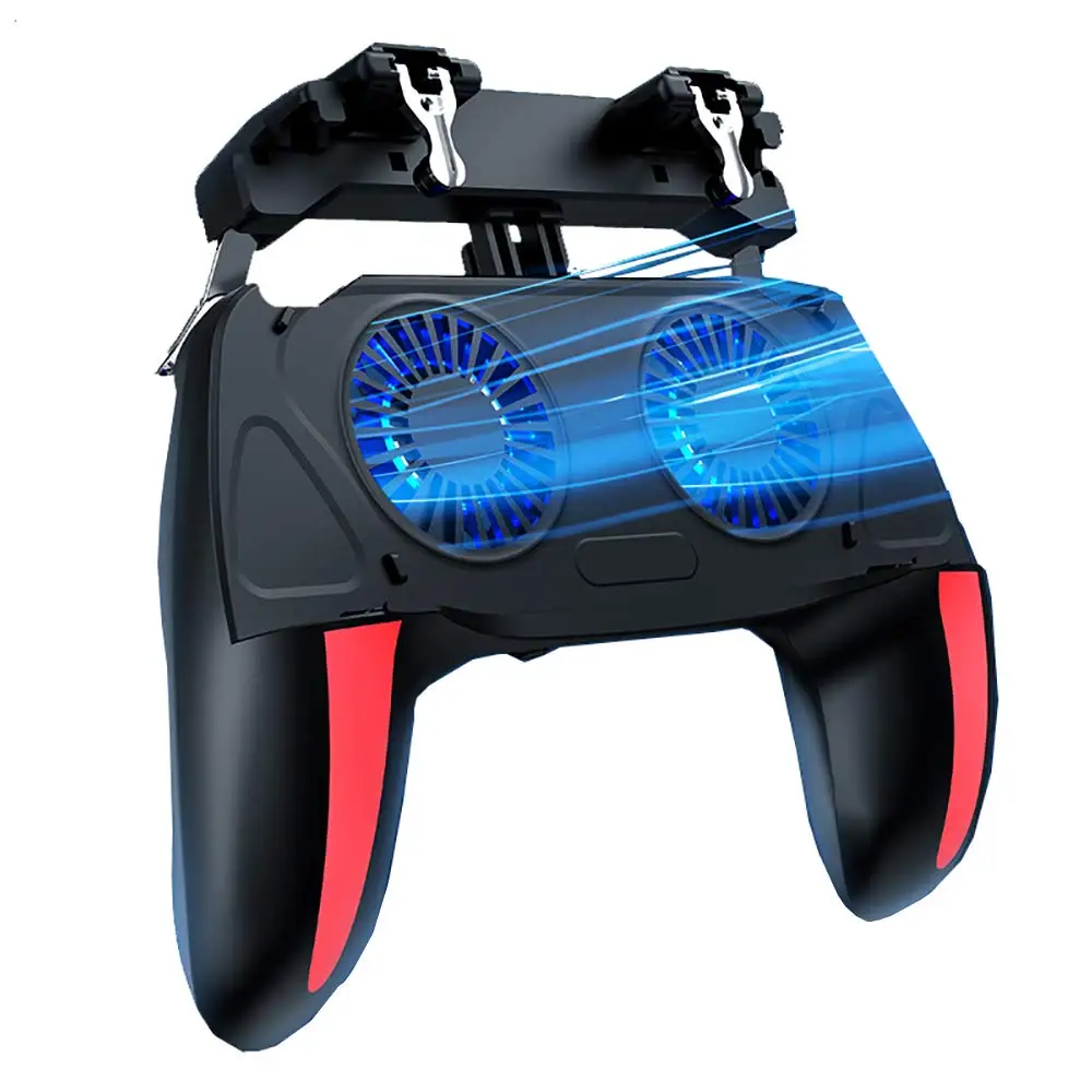 PUBG Mobile Gamepad Controller Double Cooling Strong Fan Gaming Triggers with 2200 mAh for 4.7-6.5inch iPhone and Android Phone