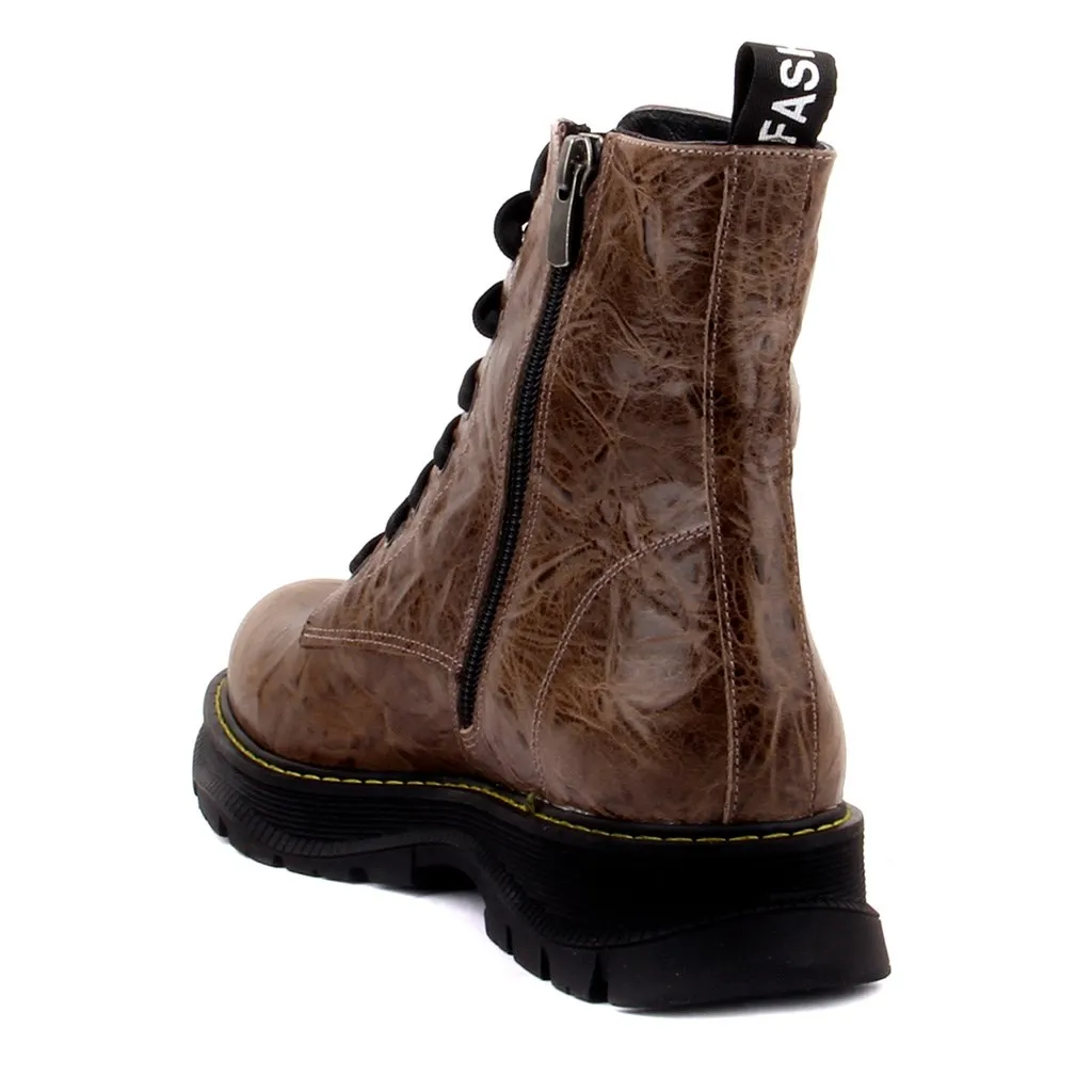 Sail-Lakers Mink Ritsleting Kulit Wanita Sepatu