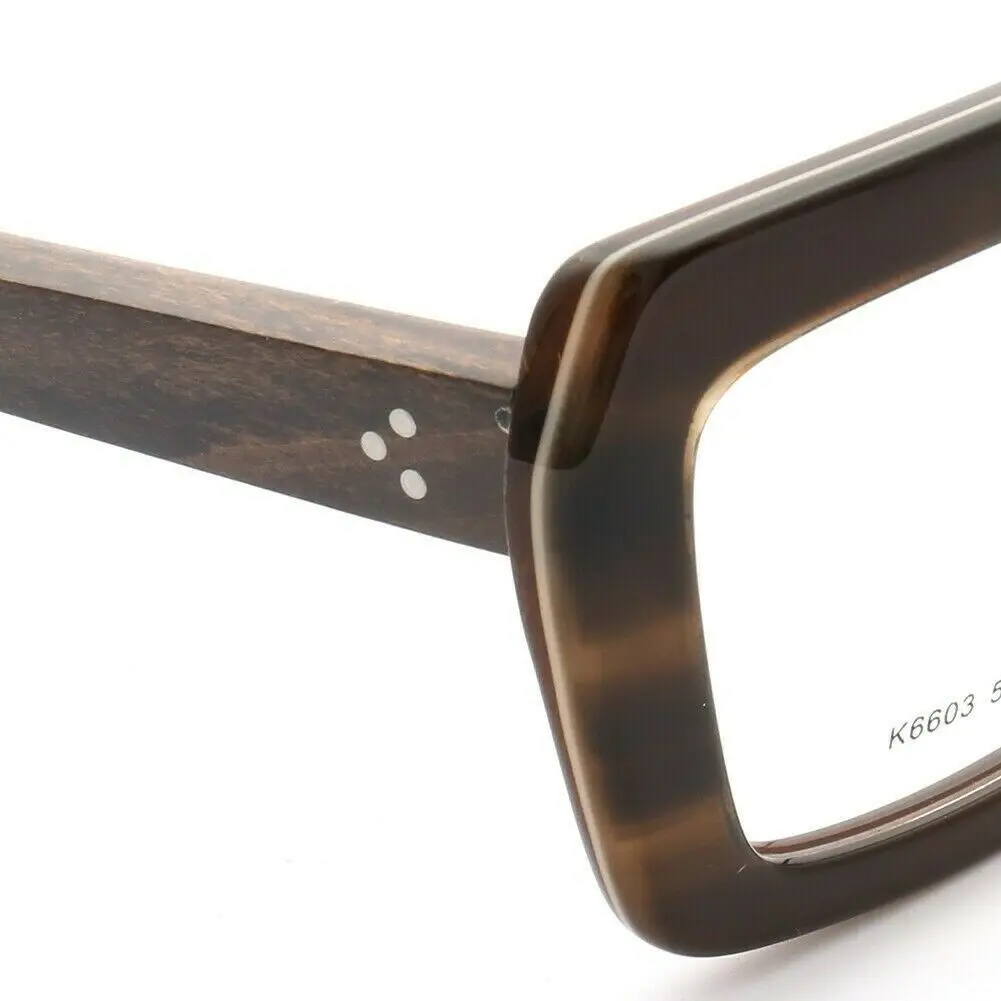 Vintage Women Wooden Glasses Frame Men Wood Eyeglass Frame Oversized Fashionable Square Retro Rx Eyewear Optical Black Spectacle