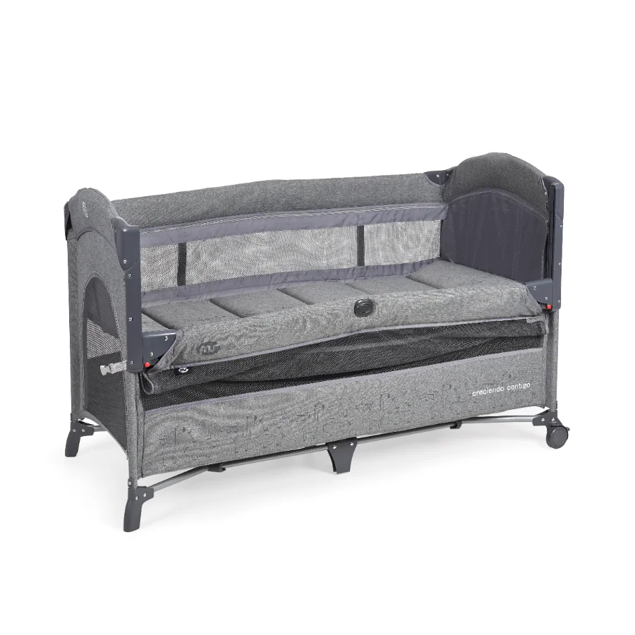 MS-travel cradle + co-sleeping-2 in 1- 2 heights, changer and mosquito net as standard. Laminated mattress, wheels and carrying bag