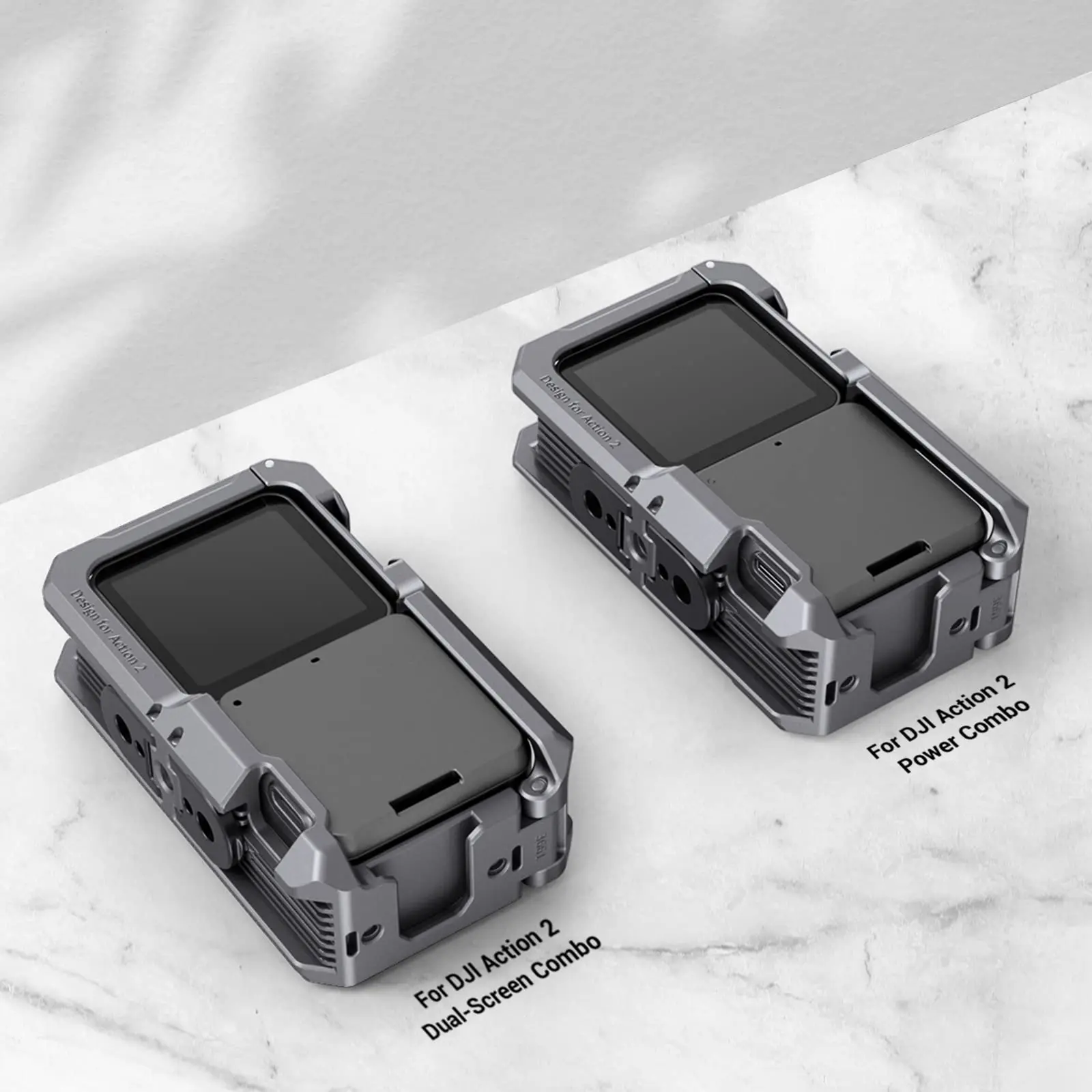 هيكل قفصي الشكل للكاميرا لـ DJI Action 2 Power كومبو أو كومبو ذو الشاشة المزدوجة ث/الحذاء البارد M4 و 1/4 "ثقوب المسمار 3661