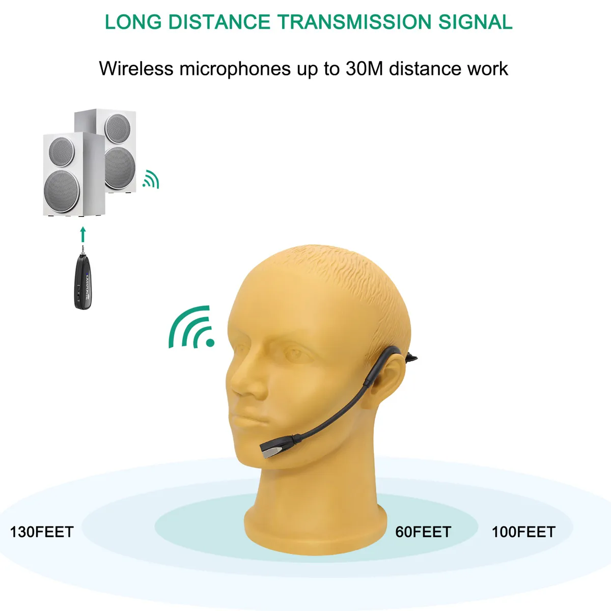 KIMAFUN 2.4G Wireless Microphone System Professional Headset Mic for PC PA Smartphone iPhone Lectures Teaching Meeting Fitness