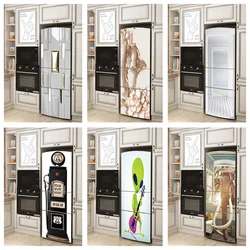 Route 66 Gas Station Vinyl Wallpaper Kitchen Fridge Decorative Full Film Peel And Stick Wall Refrigerator Sticker Door Covering