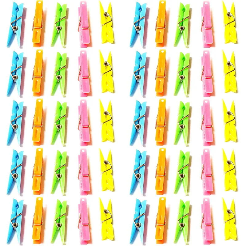 

100 Pcs Mini Clothespins Mix Color 1.25” Inch Clothes Pins Plastic Baby Shower Party Favors Game Scatter Decorations Baby Reveal