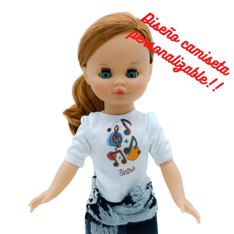 Original 2021 Sintra doll 40 cm customizable with photo, name, hobbies. Limited edition music design 100% vinyl.