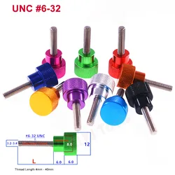 2Pcs UNC #6-32 Thread Aluminum High Step Thumb Screw 12x6mm Knurled Head Hand Tighten Screw Stainless Steel Thread 4-40mm