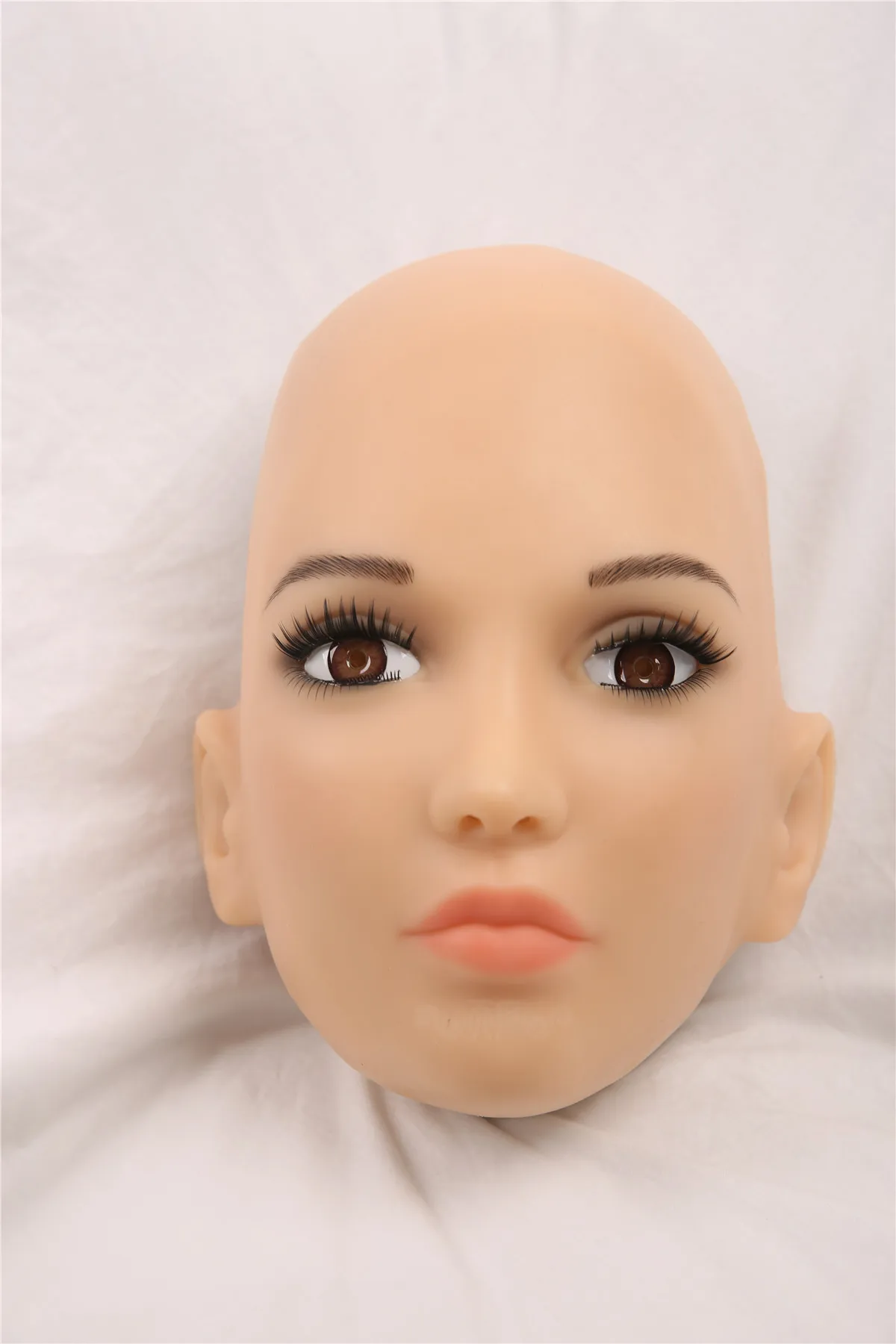 

(Sh-20) Crossdress Half Head Realistic Silicone Transgender Female Cosplay Cross Dressing Mask With Fake Eyes Male To Female