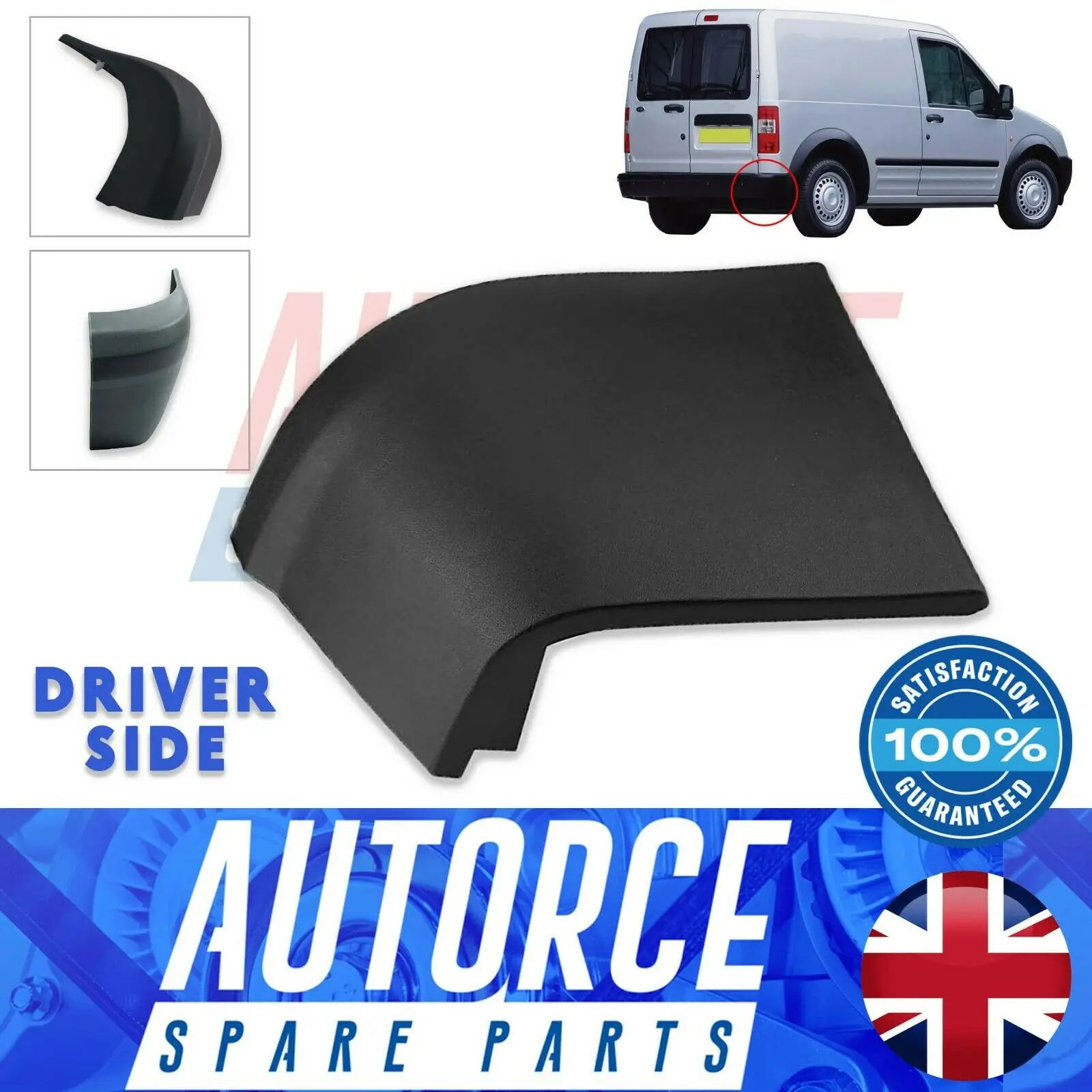 FOR FORD TRANSIT CONNECT TOURNEO CONNECT FITS REAR BUMPER CORNER END CAP RIGHT SIDE 4382284, 4374761, 1480538, 1472038