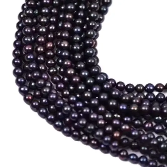 MADALENA SARARA AAA 8-9mm Round Black Freshwater Pearl For DIY Jewelry Making For Pagnon