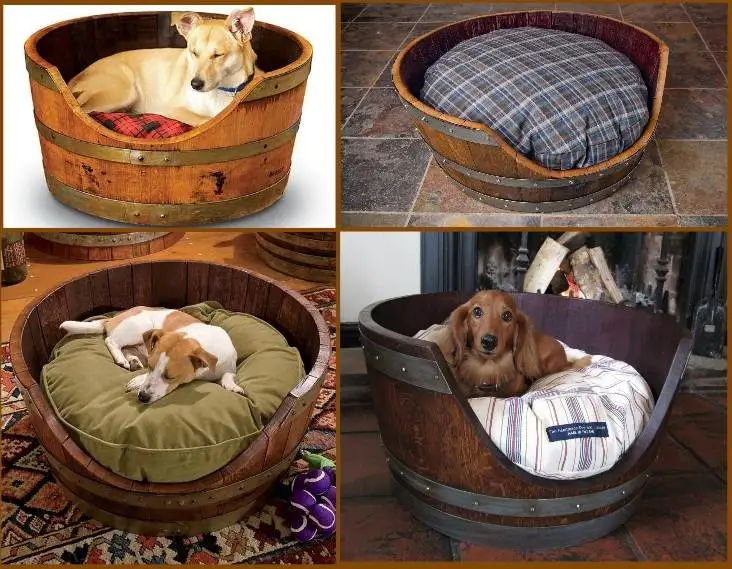 Keg dog cat bed real wood handwork oak tree for healthy perfect design natural healthy cats and dogs bed