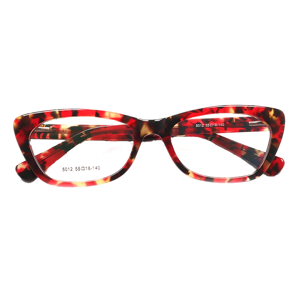 Tortoise Women Cat Eye Glasses Frames for Women Optical Eyeglasses Frames Acetate Fashion Square Pattern Rx Eyewear Retro Red