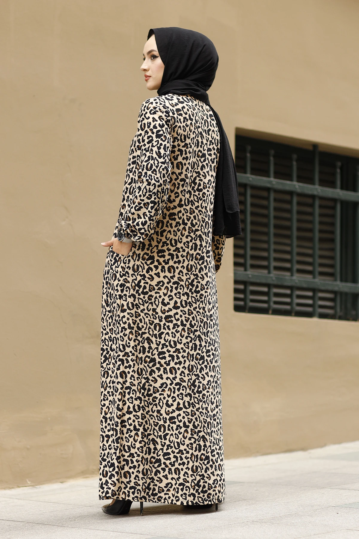 Leopard Dress Turkey Muslim Fashion Hijab Dress Kaftan Islam Clothing African Maxi Dresses For Women  Abayas Dresses For Women