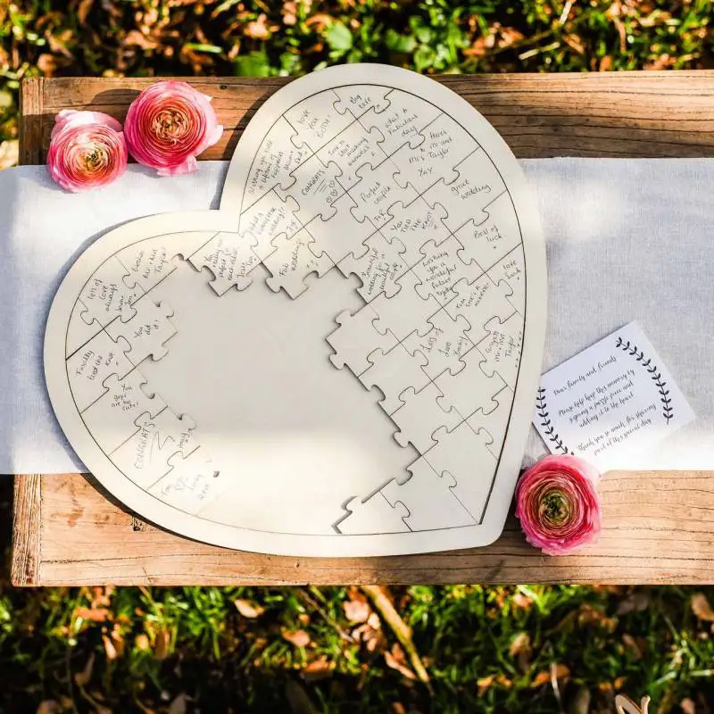 1 to 6 pcs/lot Heart-shaped puzzle Signing or Wedding Memories Wedding Gifts Original Wedding Gifts for Guests Home Decoration Decoration Living Room Valentine Gift Store