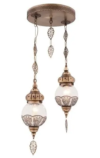 Ottoman 2''li Chandelier Antique 2011 new design turkish lamps handmade crack glass LED Ottoman chandelier