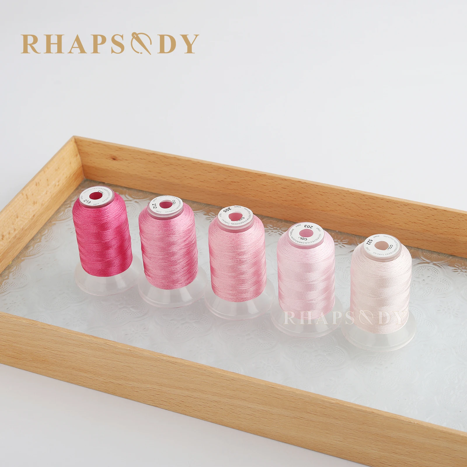 Rhapsody Polyester Embroidery Machine Thread 550Y Per Spool 60 for Brother Babylock Janome Singer Pfaff Husqvarna Bernina Sewing