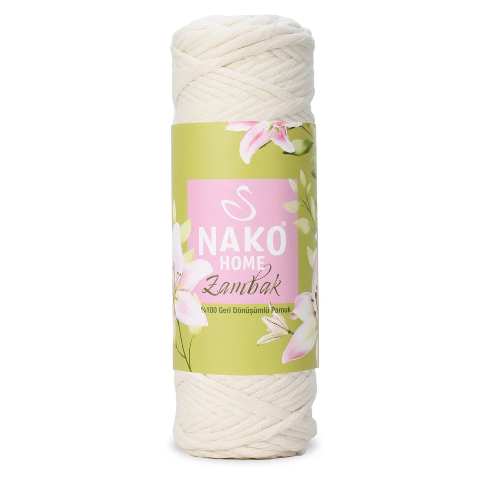 Nako Home Lily Contains 100% Recycled Cotton, 250 Grams, 87.5 Meters 3 MM Thick, Bags, jewelry, Key Chains, Wall Decorations