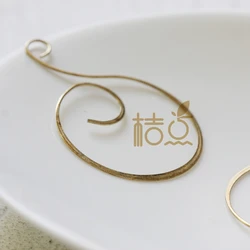 DIY Supply-10 Pieces Raw Brass Finding Hammered Wire Link - 47x33mm (4428C-Q-58)
