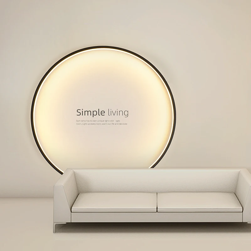 Simple Ring Circle Led Wall Lamps Living Room Decoration Living Room Bedroom Bedside Aisle Corridor Moon Indoor Lighting Fixture