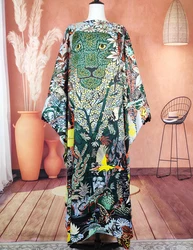 Vestido largo holgado de estilo bohemio para mujer, caftán musulmán de seda de sarga africana tradicional, Abaya de verano, Ramadán, 2022