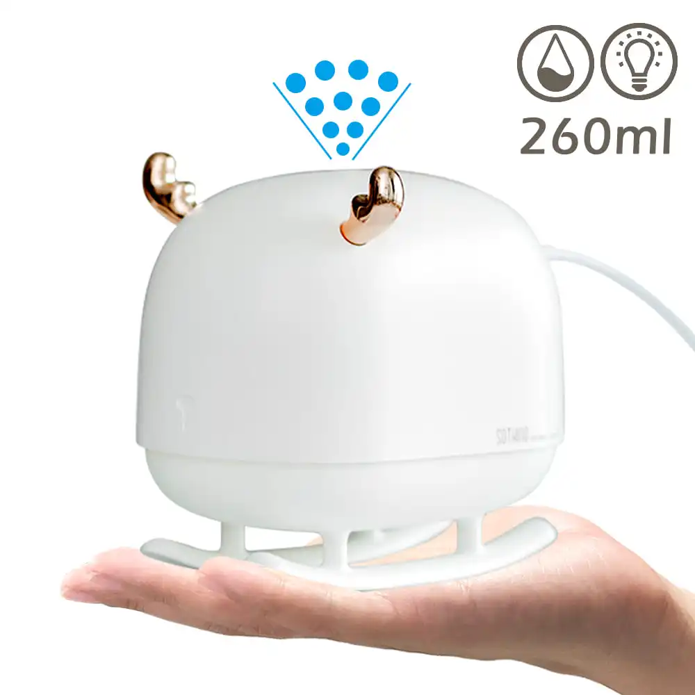 BCASE Mini ultrasonic humidifier, 260 Ml, night light essential oil diffuser, for baby, Yoga, Spa and office