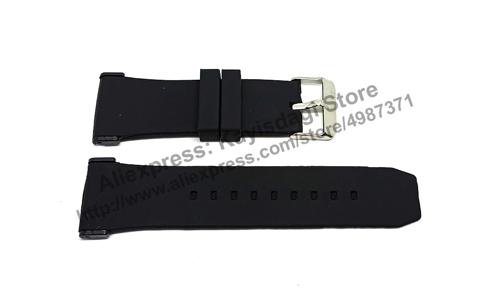 28mm Black Soft Silicone Watch Band / Strap Compatible for Puma Ultrasize PU103981005 PU103461002 PU103461003 PU103461008