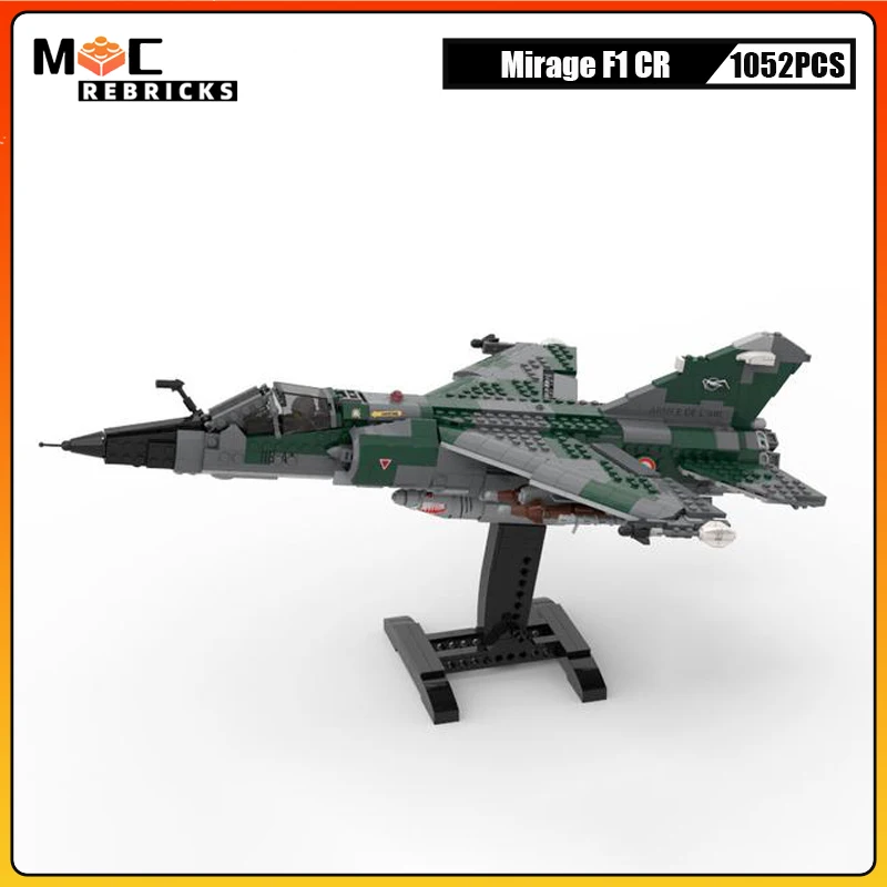 

WW2 Military Weapon France Air Combat Aircraft Dassault Mirage F1 CR Fighter MOC Building Blocks Bricks Toys For Children