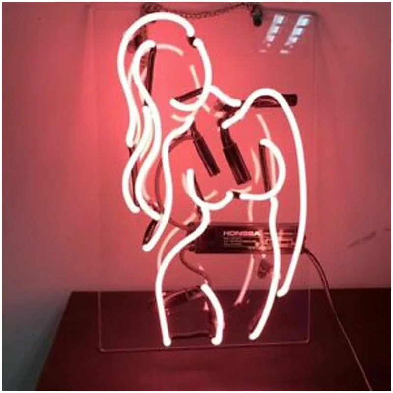 Neon Bar Sign Girl Neon Sign light Glass Tube Sign Sex Girl Beer Retro Club Parts Decor Anime Room Decor Open Sign Iconic Sign