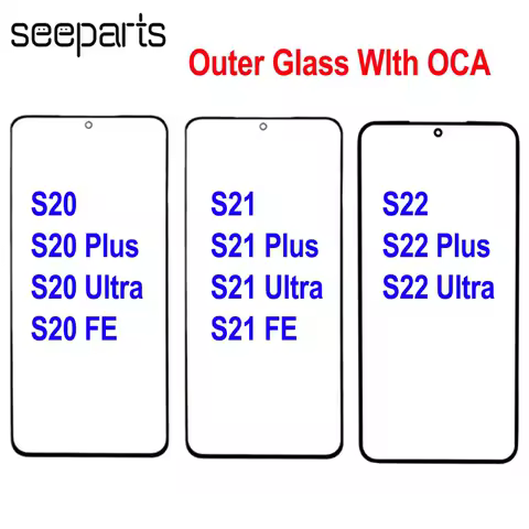 Outer Glass For Samsung Galaxy S20 S21 S22 Plus Front Glass Outer Glass LCD Outer Panel Glass Lens S20 FE S21 Ultra Outer Glass
