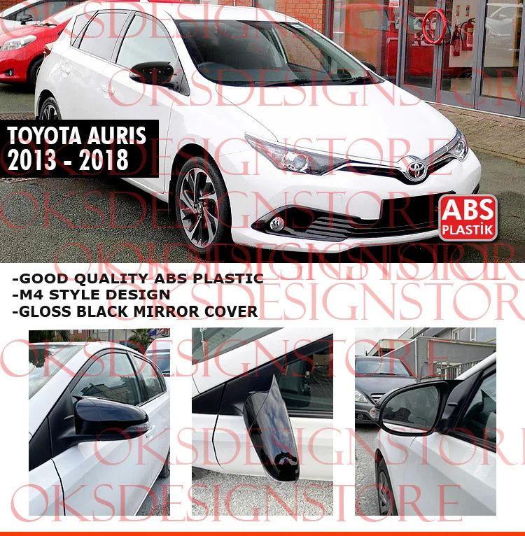 For TOYOTA AURIS 2013 2018 MIRROR COVER GLOSS BLACK easy assembly special Part sline