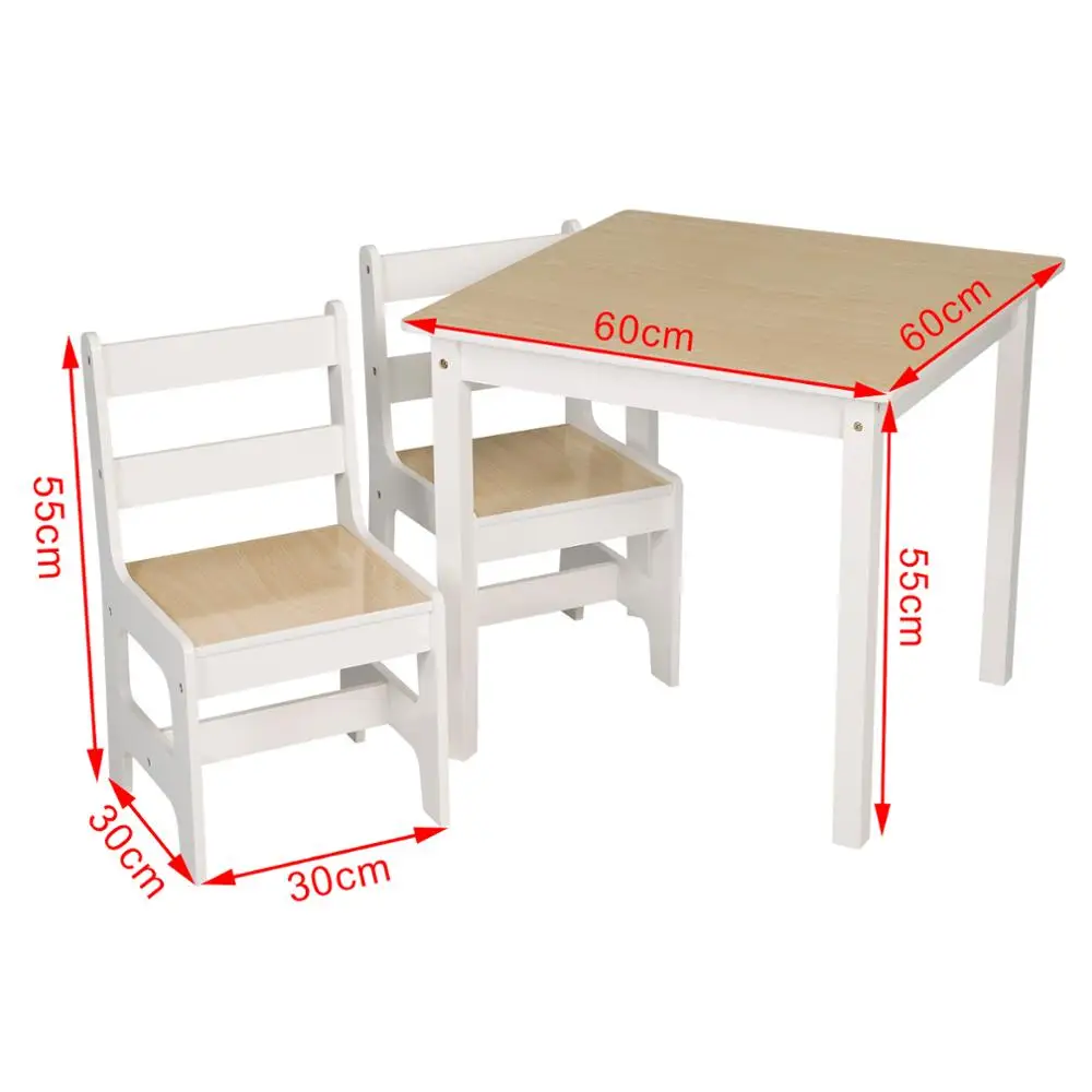 Chaises de table en bois pour tout-petits, table de bureau pour enfants avec 2 chaises, piste ol pour garçons et filles d\'âge alth, activité, jeu de