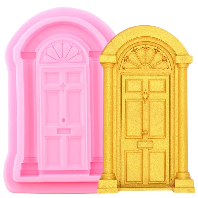 3D Window Door Silicone Mold Fairy Garden Cake Border Fondant Cake Decorating Tools Cupcake Candy Clay Chocolate Gumpaste Moulds