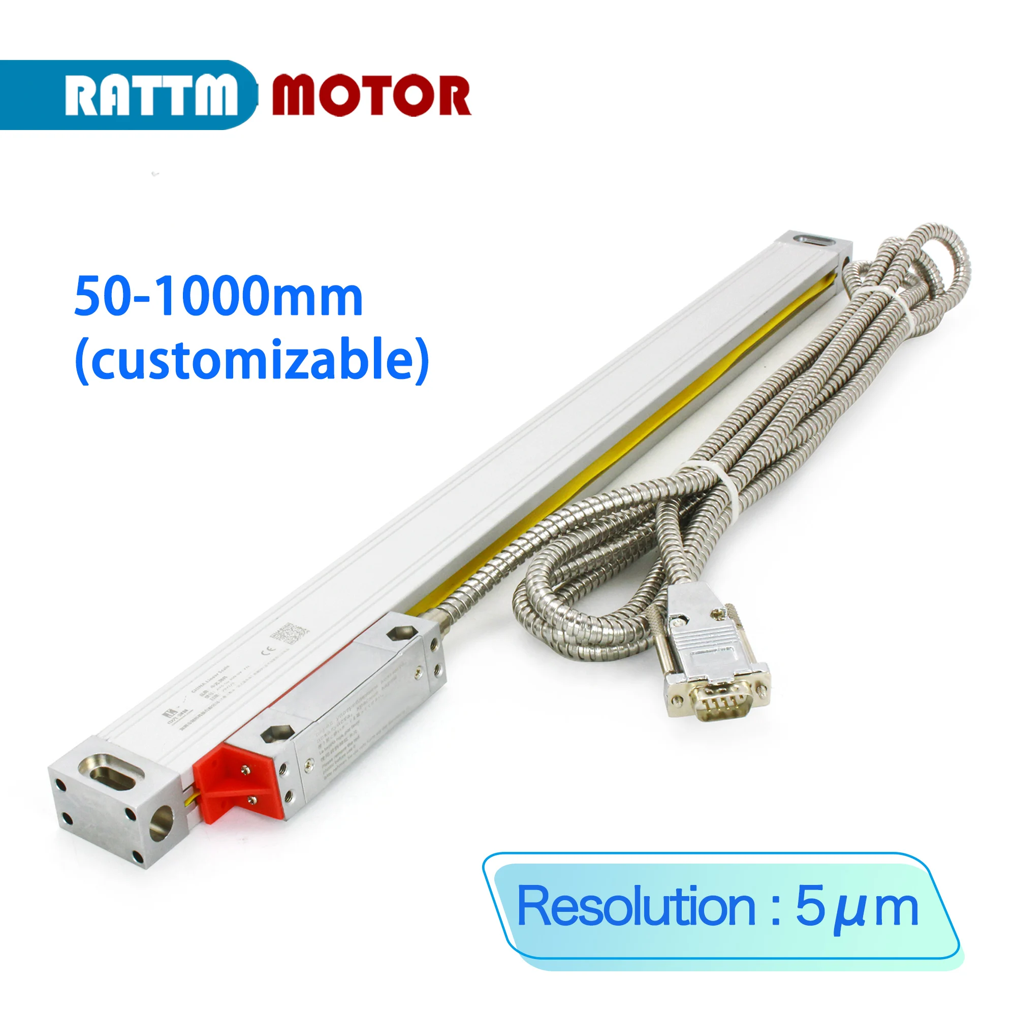 Rattm motor Lathe Part Linear Grating Ruler Scale Linear Displacement Sensor 5um size customized